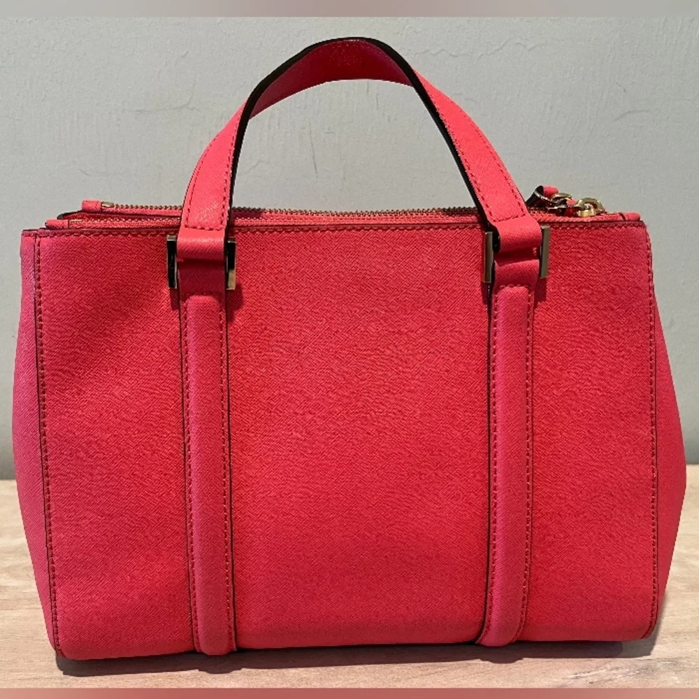 Kate Spade London Newburg Lane Coral Saffiano Leather Satchel/Crossbody L…